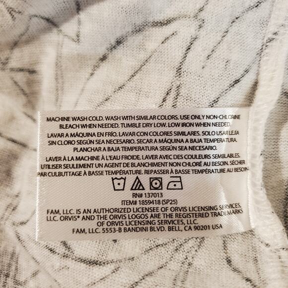 Orvis Womens Leaf Botanical Print Linen Scoop Neck Cap Sleeve Top Size M White - Picture 9 of 11